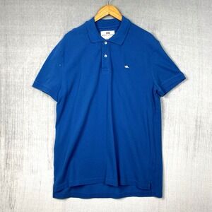 Vtg Roots Canada Polo Mens XXL 100% Organic Cotton Cobalt Blue Tennis Preppy